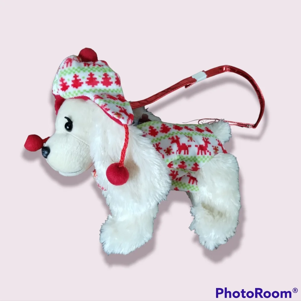 ✓Poochie & Co poodle dog puppy Christmas purse plush bag new without tags - Picture 1 of 15